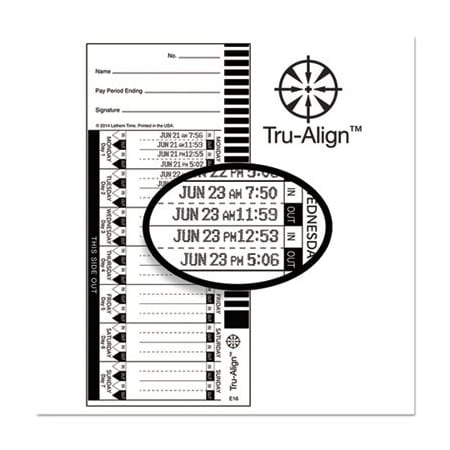Lathem Time Lathem, Time Card For Lathem Model 1600e 16100